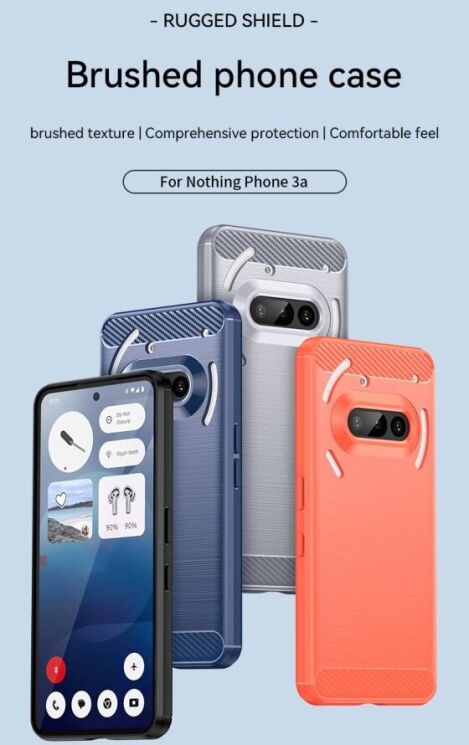 Защитный чехол UniCase Carbon для Nothing Phone (3a) - Black: фото 9 из 12