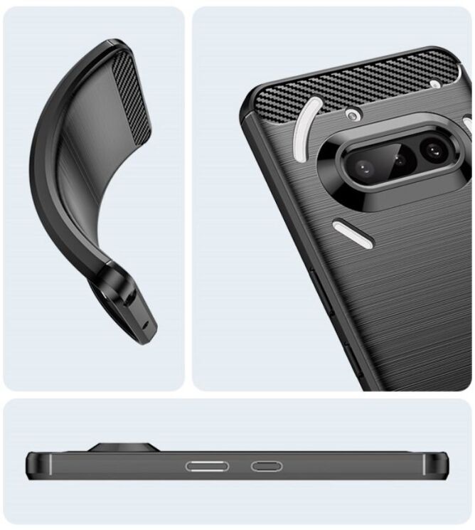 Защитный чехол UniCase Carbon для Nothing Phone (3a) - Black: фото 12 из 12