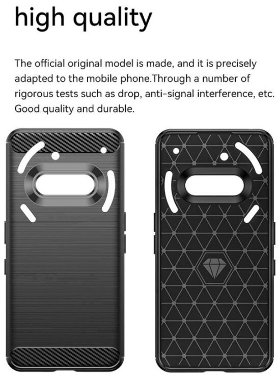 Защитный чехол UniCase Carbon для Nothing Phone (3a) - Black: фото 11 из 12