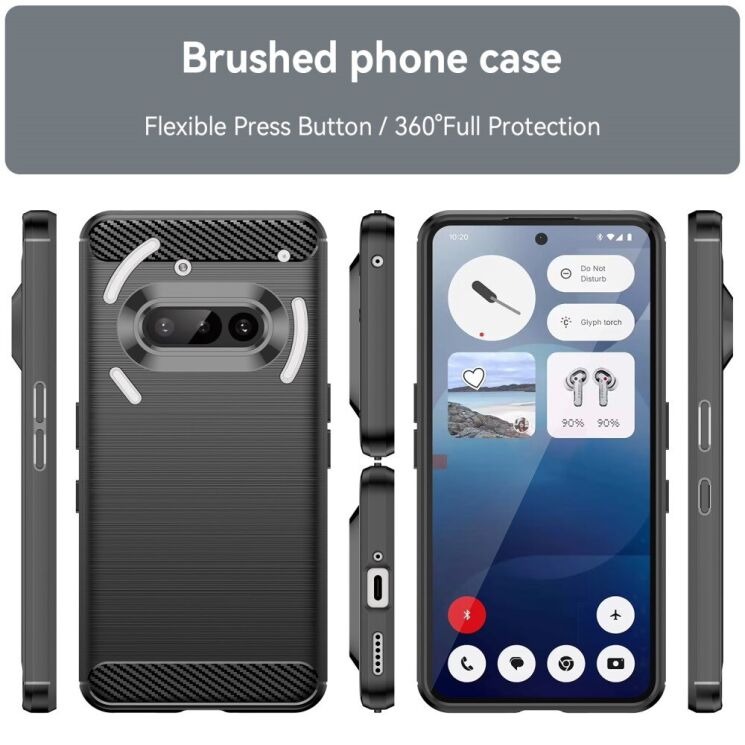 Защитный чехол UniCase Carbon для Nothing Phone (3a) - Black: фото 3 из 12