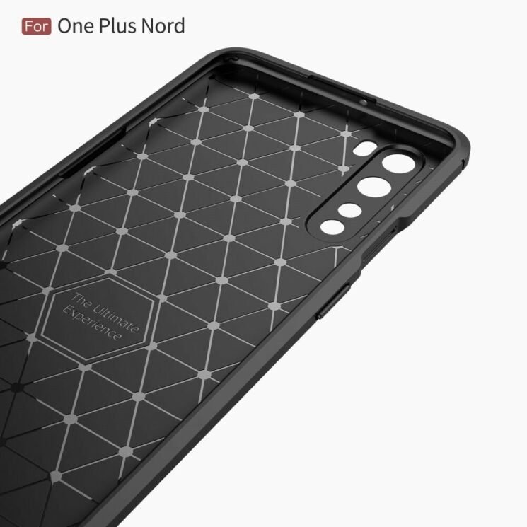 Защитный чехол UniCase Carbon для OnePlus Nord - Black: фото 7 из 11