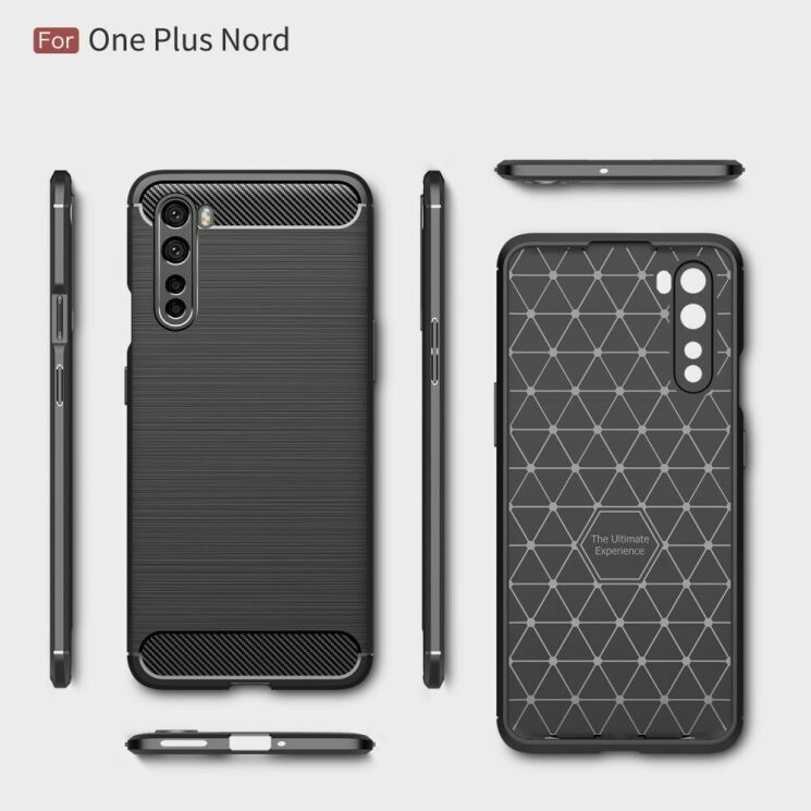 Защитный чехол UniCase Carbon для OnePlus Nord - Black: фото 11 из 11