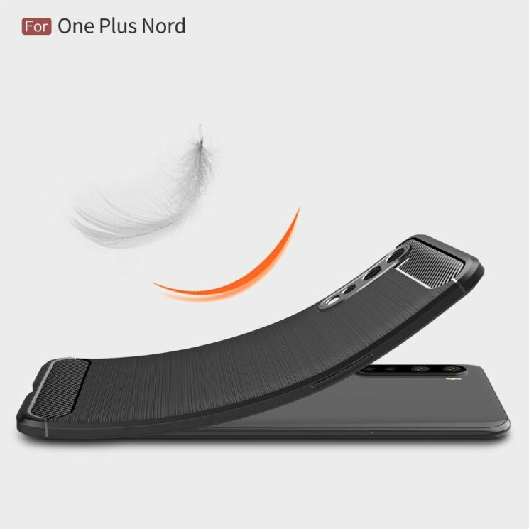 Защитный чехол UniCase Carbon для OnePlus Nord - Black: фото 9 из 11