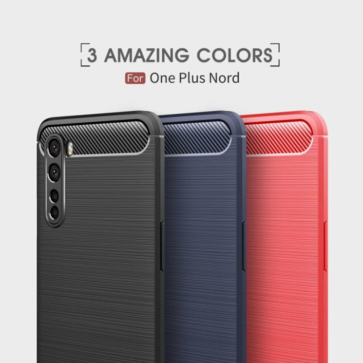 Защитный чехол UniCase Carbon для OnePlus Nord - Black: фото 3 из 11