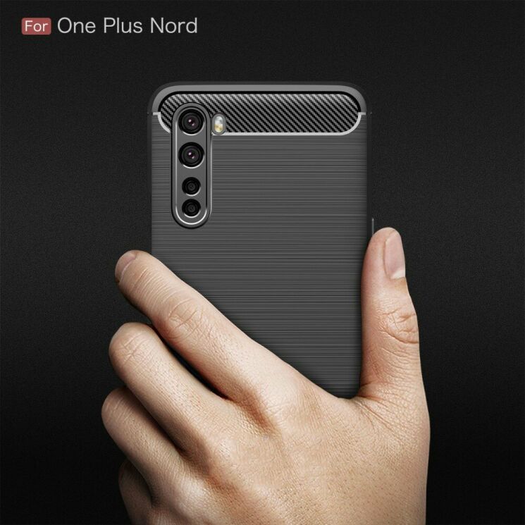 Защитный чехол UniCase Carbon для OnePlus Nord - Black: фото 10 из 11