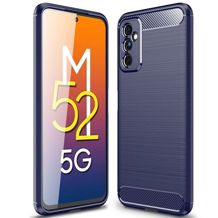 Захисний чохол UniCase Carbon для Samsung Galaxy M52 (M526) - Blue: фото 1 з 9