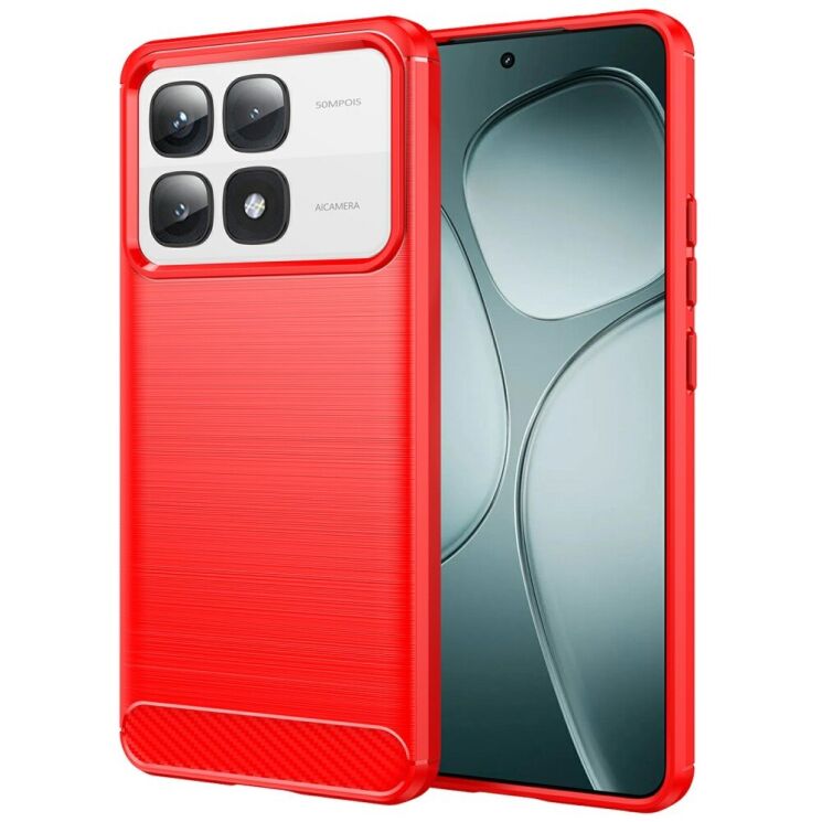Захисний чохол UniCase Carbon для Xiaomi 14T Pro - Red: фото 1 з 12