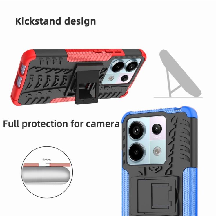 Защитный чехол UniCase Hybrid X для Xiaomi Redmi Note 13 Pro 5G / Poco X6 - Red: фото 14 из 16