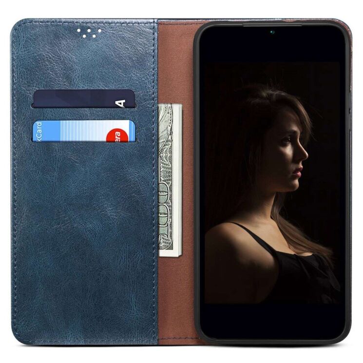 Захисний чохол UniCase Leather Wallet для Apple iPhone 16e - Blue: фото 2 з 7