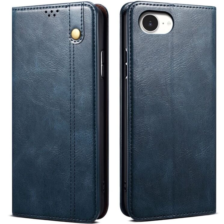 Захисний чохол UniCase Leather Wallet для Apple iPhone 16e - Blue: фото 1 з 7