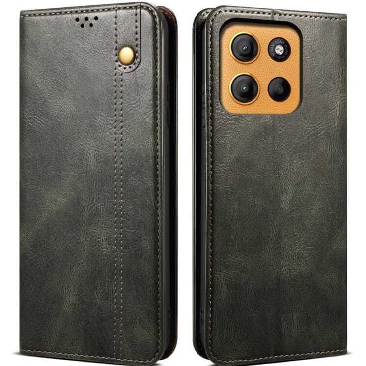 Захисний чохол UniCase Leather Wallet для Motorola Moto G15 - Green: фото 1 з 7