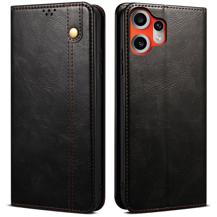 Захисний чохол UniCase Leather Wallet для Nothing CMF Phone 2 Pro - Black: фото 1 з 7