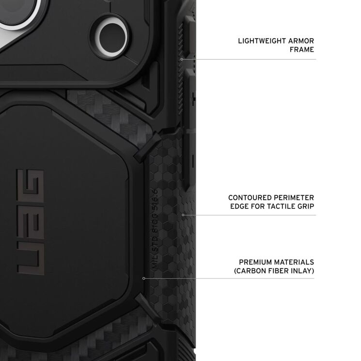 Защитный чехол URBAN ARMOR GEAR Monarch Pro MagSafe для iPhone 18 Pro (114569114I4I) - Deep Purple: фото 10 из 15
