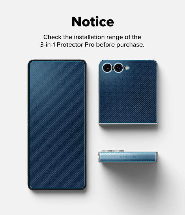 Защитный комплект Ringke 3 in 1 Protector Pro для Samsung Galaxy Flip 7 (8800293855965): фото 21 из 27