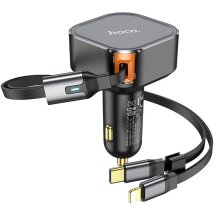 Автомобильное зарядное устройство Hoco NZ13 Clever PD30W + кабель Type-C to Lightning - Black: фото 1 из 8