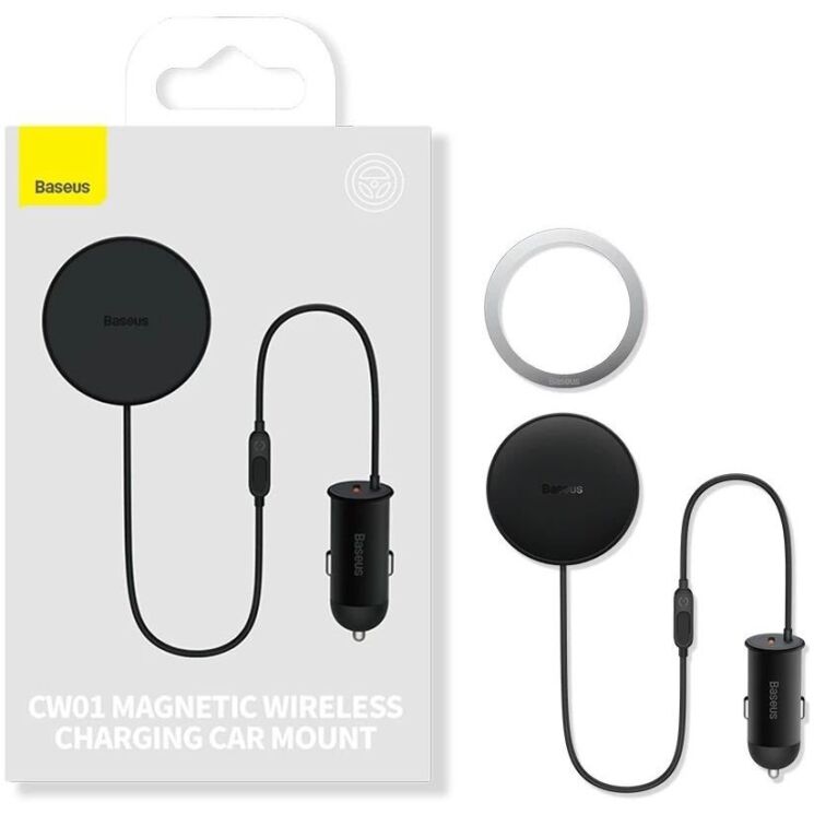 Автомобильный держатель с зарядным устройством Baseus CW01 Magnetic Wireless 25W (C40141000111-01) - Black: фото 5 из 11