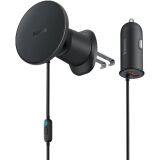 Автомобильный держатель с зарядным устройством Baseus CW01 Magnetic Wireless 25W (C40141000111-01) - Black: фото 1 из 11