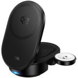 Бездротовий зарядний пристрій Hoco CQ23 QI2 3 in 1 (25W) - Black: фото 1 з 6