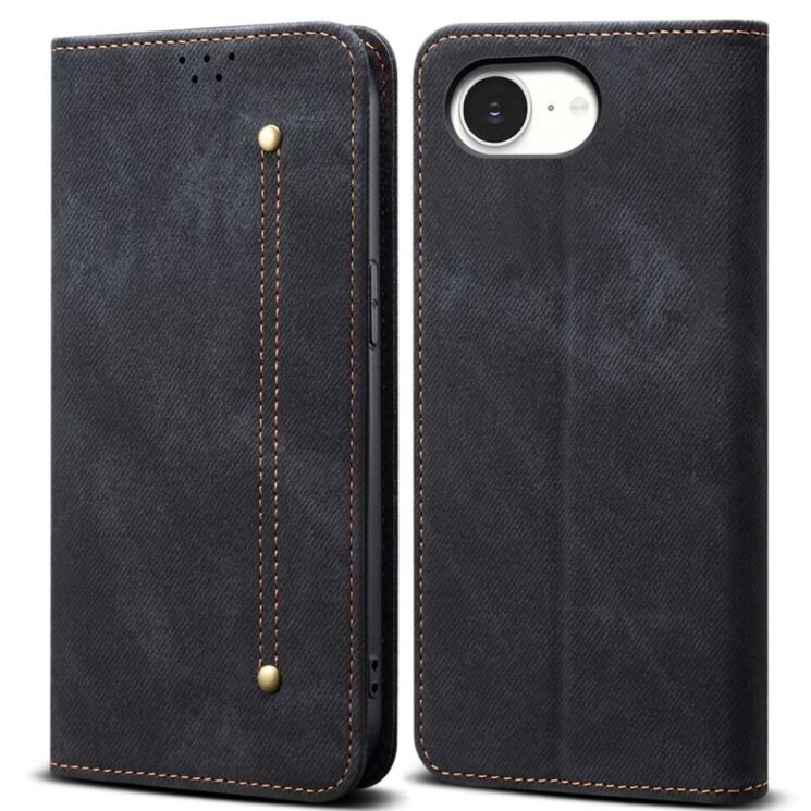 Чехол Deexe Jeans Style для Apple iPhone 16e - Black: фото 1 из 7