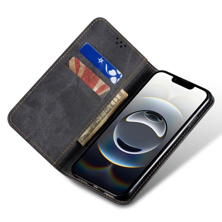 Чехол Deexe Jeans Style для Apple iPhone 16e - Black: фото 2 из 7