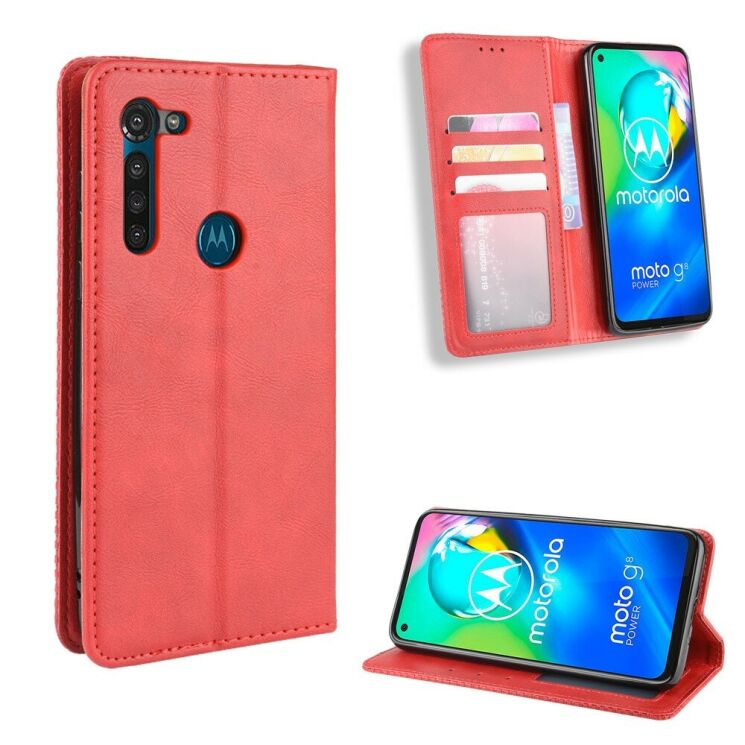 Чохол-книжка Deexe Retro Style для Motorola Moto G8 - Red: фото 2 з 13