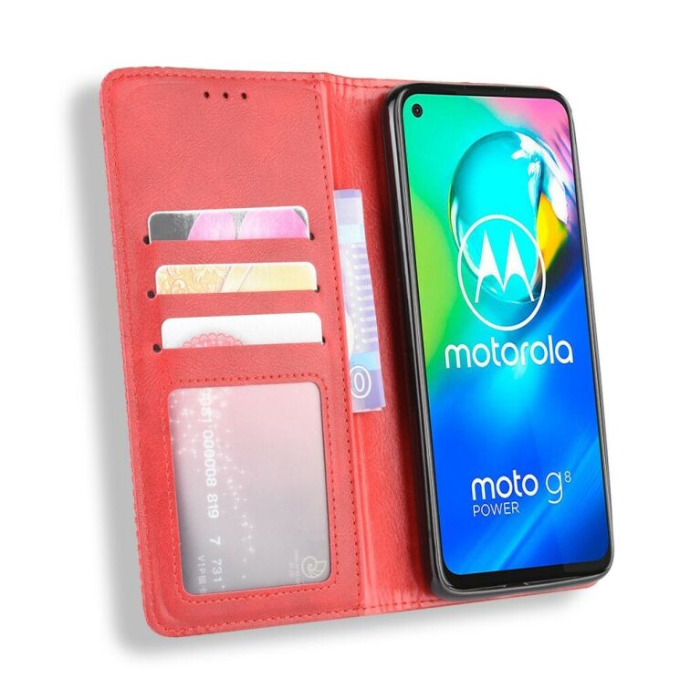Чохол-книжка Deexe Retro Style для Motorola Moto G8 - Red: фото 7 з 13
