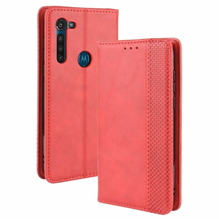 Чохол-книжка Deexe Retro Style для Motorola Moto G8 - Red: фото 1 з 13