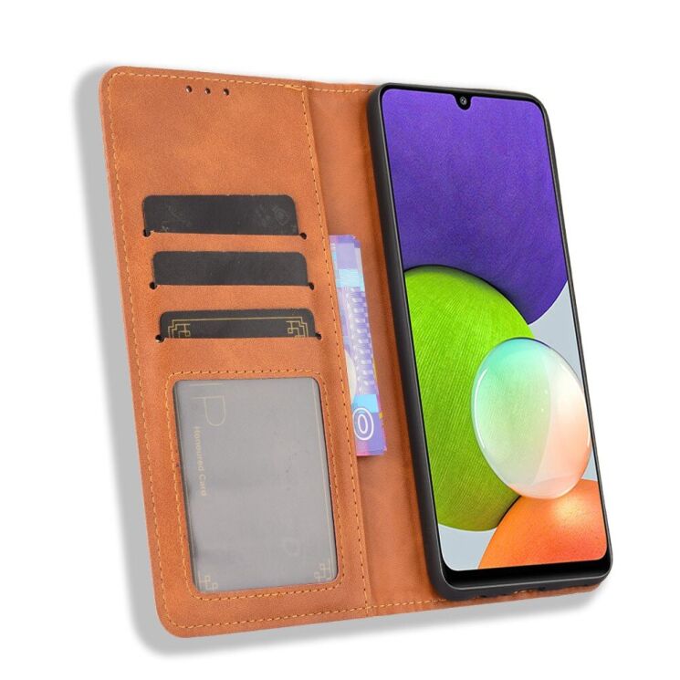 Чехол Deexe Retro Style для Samsung Galaxy A22 (A225) / M22 (M225) - Brown: фото 6 из 12