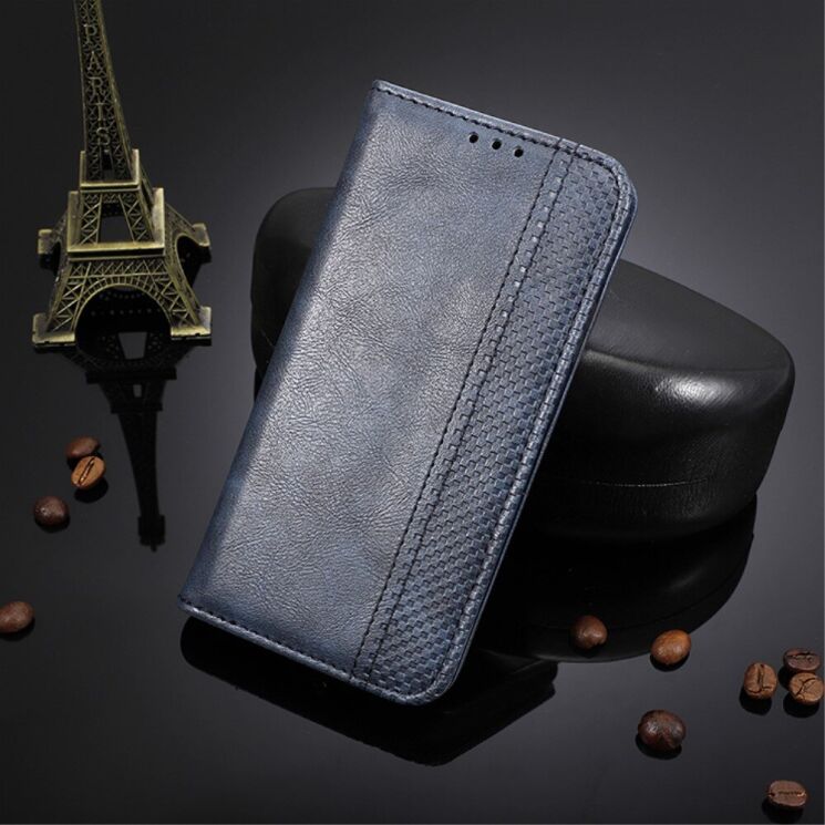 Чехол Deexe Retro Style для VIVO V21e - Blue: фото 8 из 16