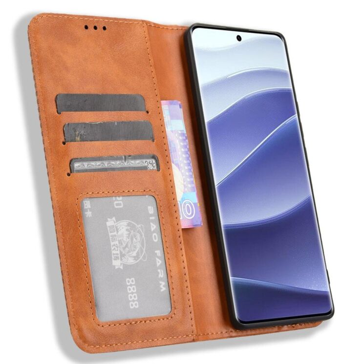Чехол Deexe Retro Style для Xiaomi Redmi Note 14 Pro 5G / Note 14 Pro Plus / Poco X7 - Brown: фото 2 из 7
