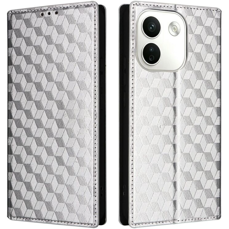 Чехол Deexe Rhombus Book для Xiaomi Redmi Note 17 Pro Max - Silver (430504S) Чехол Deexe Rhombus Book для Xiaomi Redmi Note 17 Pro Max - Silver: фото 1 из 7