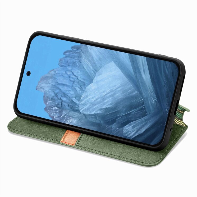 Чехол Deexe Rhombus Wallet для Google Pixel 11 / 11 Pro - Green: фото 3 из 10