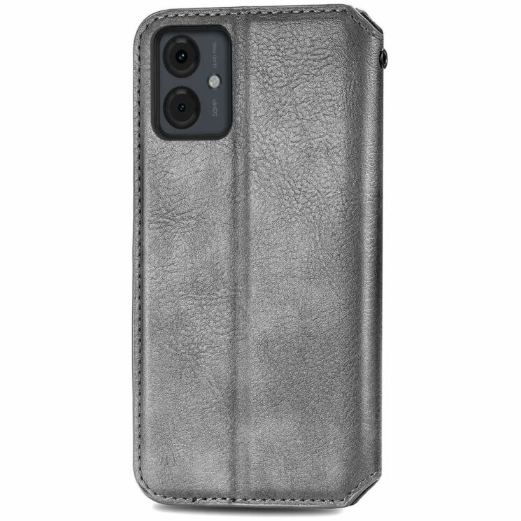 Чехол Deexe Rhombus Wallet для Motorola Moto G14 - Grey: фото 5 из 6