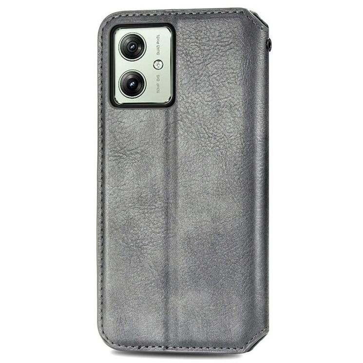 Чехол Deexe Rhombus Wallet для Motorola Moto G54 / G54 Power - Grey: фото 6 из 7