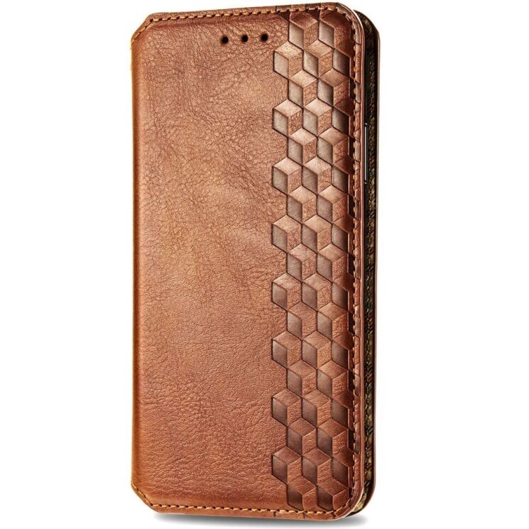 Чехол Deexe Rhombus Wallet для Realme 12 Pro / 12 Pro+ - Brown: фото 4 из 6