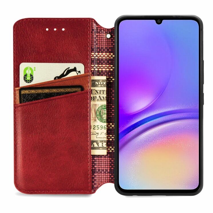 Чехол Deexe Rhombus Wallet для Samsung Galaxy A05 (A055) - Red: фото 2 из 6