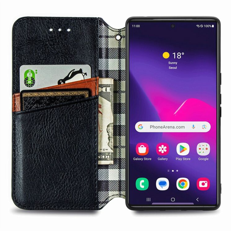 Чехол Deexe Rhombus Wallet для Samsung Galaxy S26 Ultra (S948) - Black: фото 2 из 6