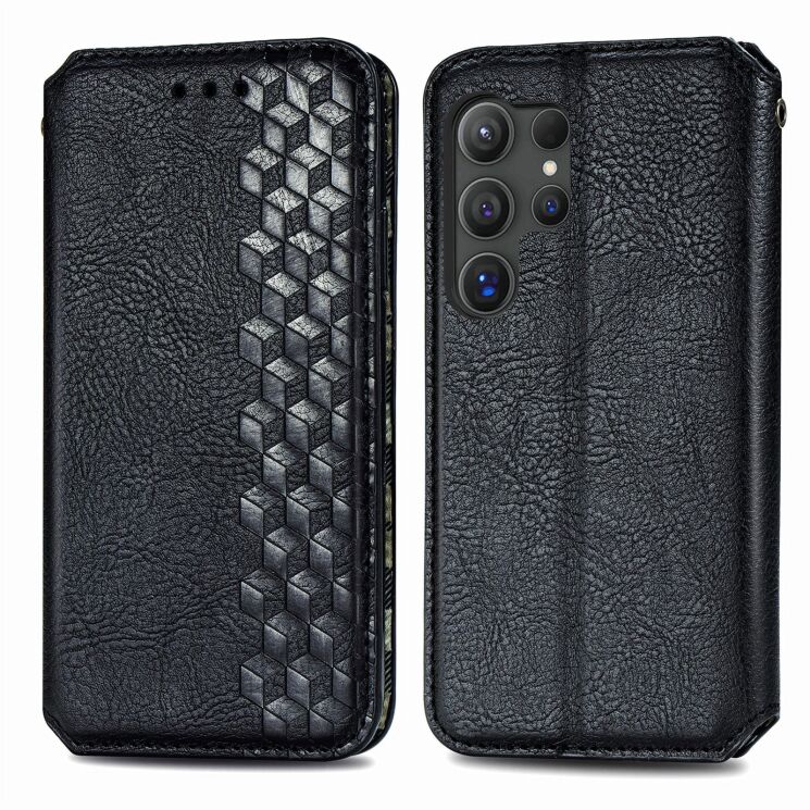 Чехол Deexe Rhombus Wallet для Samsung Galaxy S26 Ultra (S948) - Black: фото 1 из 6