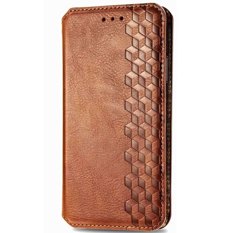 Чехол Deexe Rhombus Wallet для Samsung Galaxy S26 - Brown: фото 4 из 6