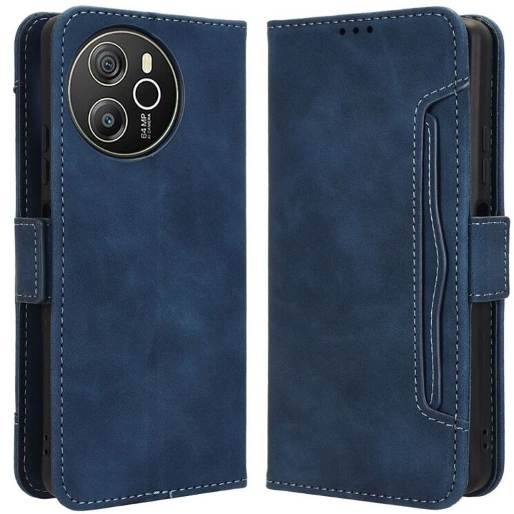 Чохол Deexe Wallet Stand для Blackview Shark 8 / Oscal Tiger 12 - Blue: фото 1 з 7