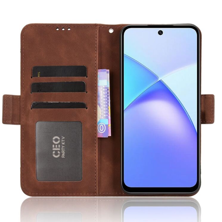 Чохол Deexe Wallet Stand для Infinix Smart 10 - Brown: фото 4 з 13