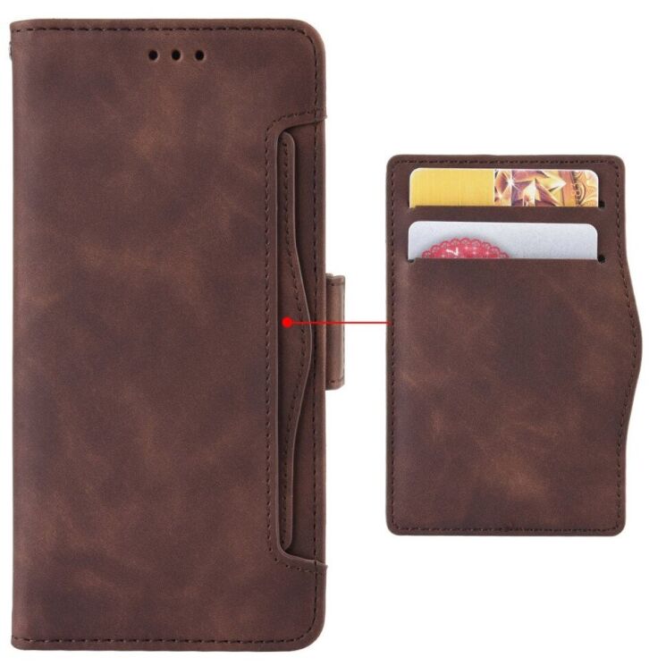 Чехол Deexe Wallet Stand для Nokia C21 Plus - Brown: фото 2 из 6
