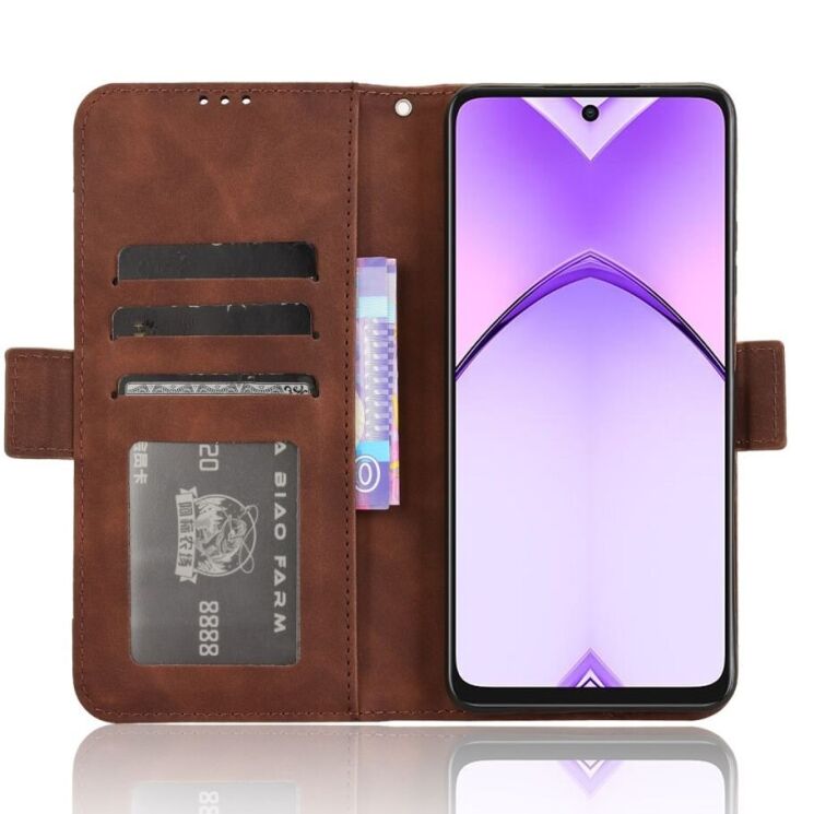 Чехол Deexe Wallet Stand для OPPO A3x / A3 / A40m - Brown: фото 2 из 7