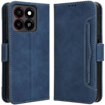 Чехол Deexe Wallet Stand для ZTE Blade A35 / Blade A55 - Blue: фото 1 из 7