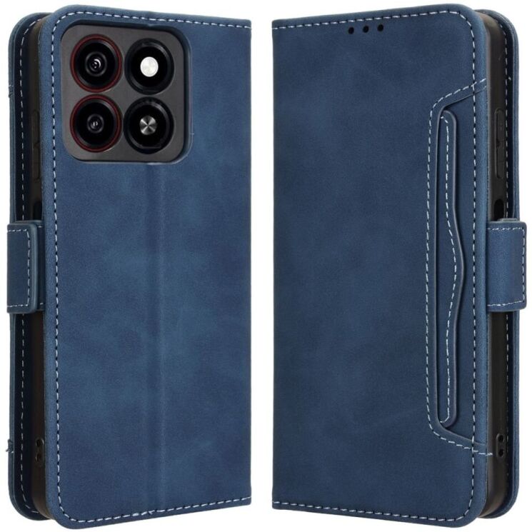 Чехол Deexe Wallet Stand для ZTE Blade A35 / Blade A55 - Blue: фото 1 из 7