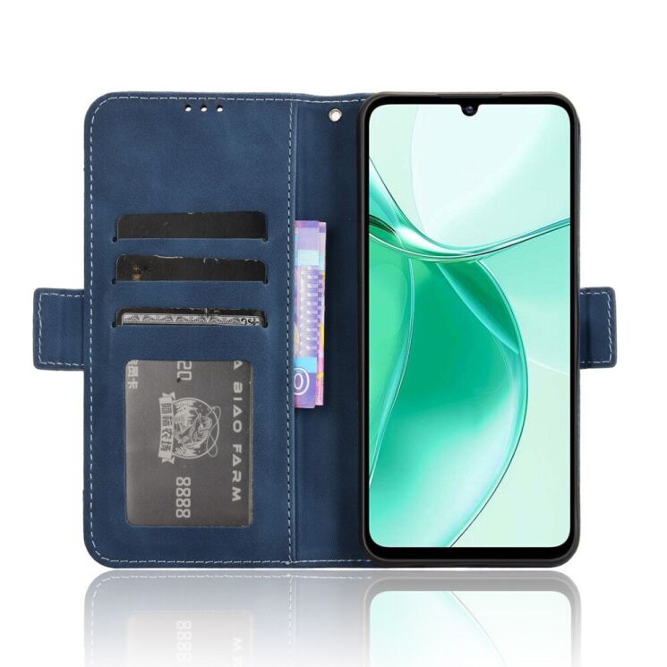 Чехол Deexe Wallet Stand для ZTE Blade A35 / Blade A55 - Blue: фото 3 из 7