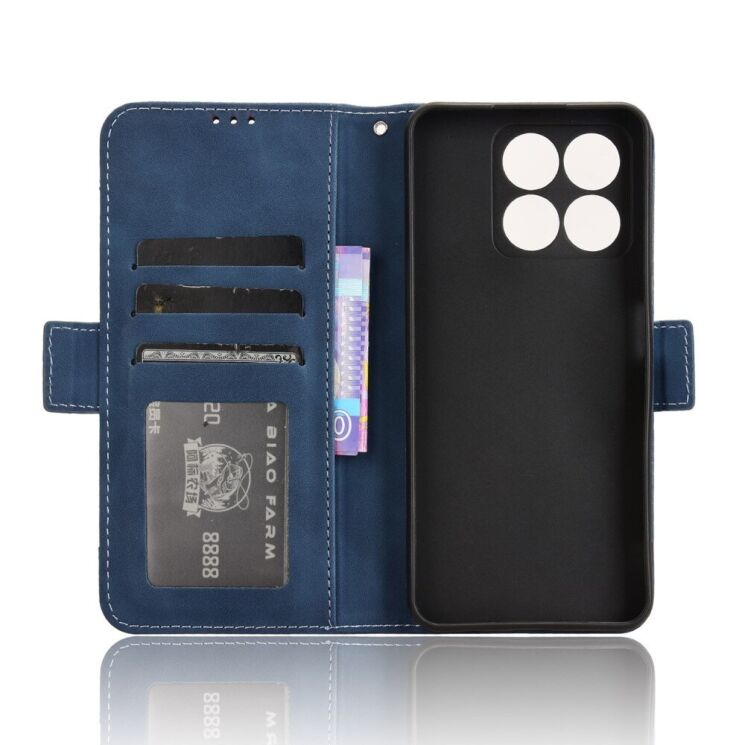 Чехол Deexe Wallet Stand для ZTE Blade A35 / Blade A55 - Blue: фото 5 из 7