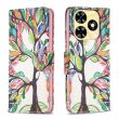 Чехол-книжка Deexe Color Wallet для Infinix Smart 8 - Life Tree (344107D)
