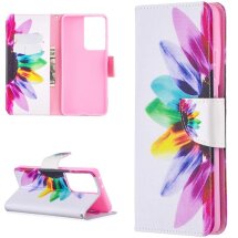 Чехол-книжка Deexe Color Wallet для Samsung Galaxy S21 Ultra (G998) - Flower: фото 1 из 9