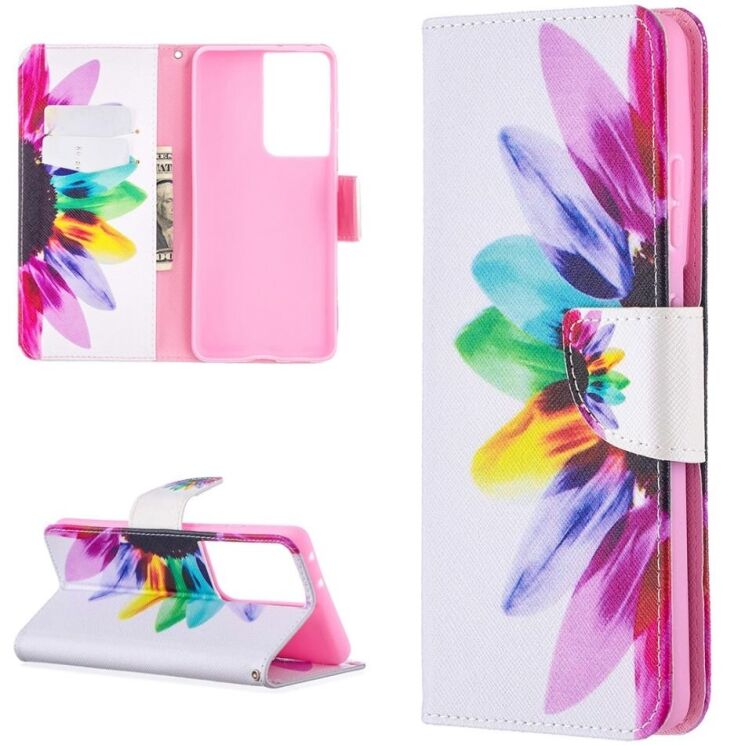 Чехол-книжка Deexe Color Wallet для Samsung Galaxy S21 Ultra (G998) - Flower: фото 1 из 9